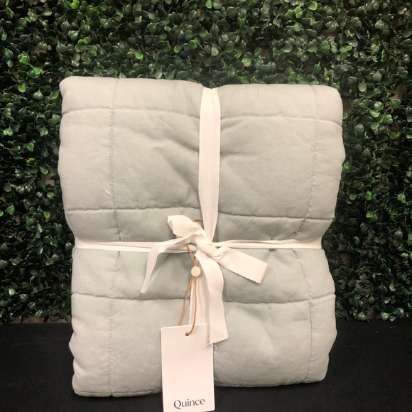 Quince Other - Quince European Linen Box Quilted Sham Mist Size King